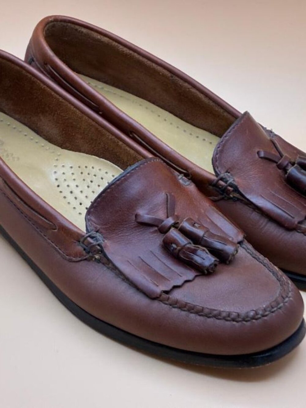 G.H. Bass & Co Weejuns Kiltie Tassel Loafer Women's 8.5M Jackie Brown Leather - Picture 2 of 11
